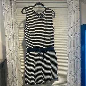 NWOT Black and White Striped Sleeveless romper